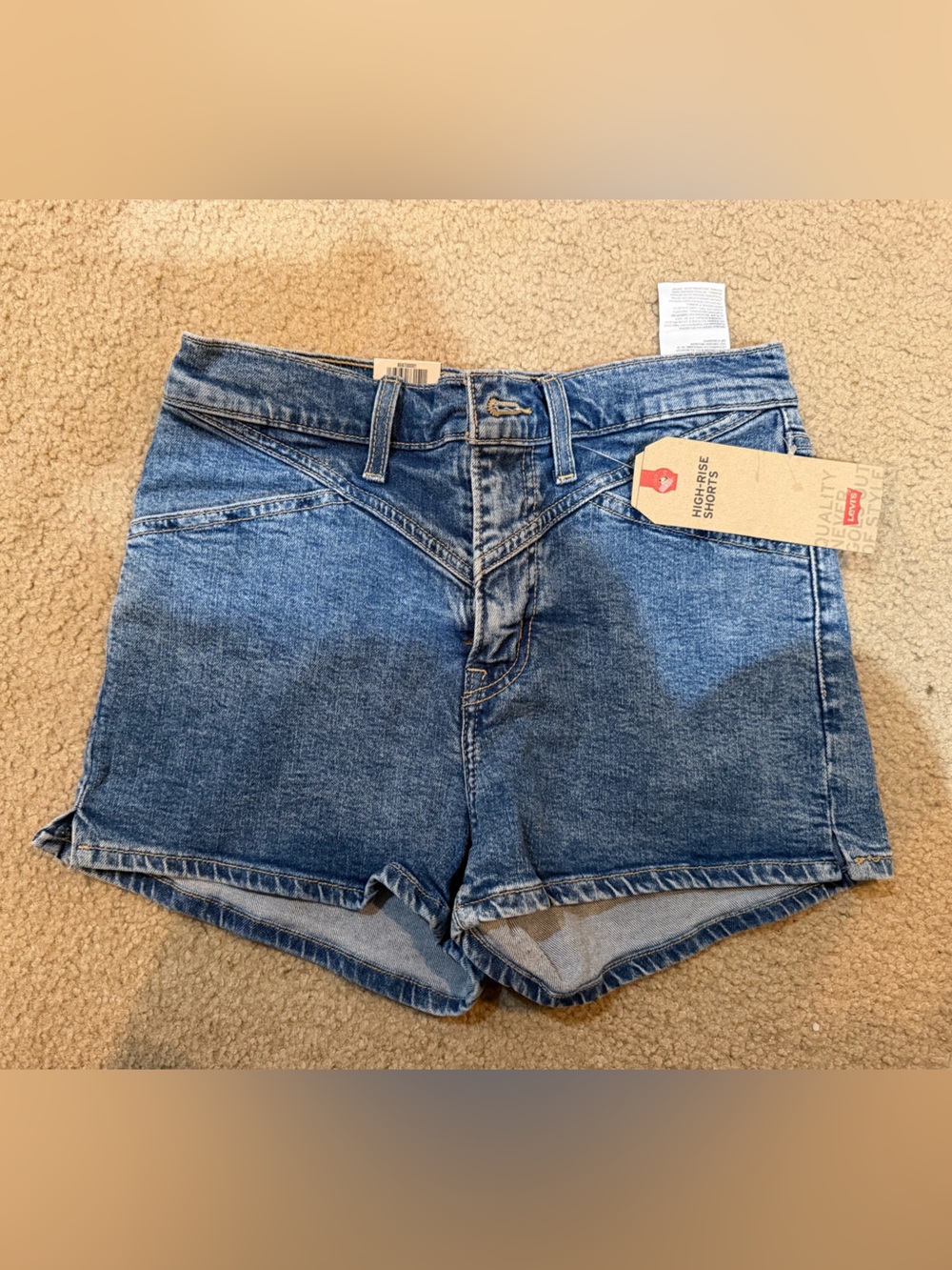 Levi's High-Rise Denim Shorts - Medium Blue Wash